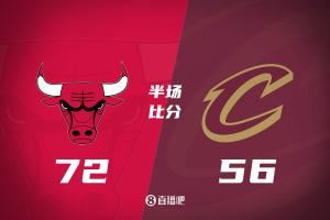 半场战报-公牛领先骑士16分 吉迪13分 米切尔10中1 莫布里16分